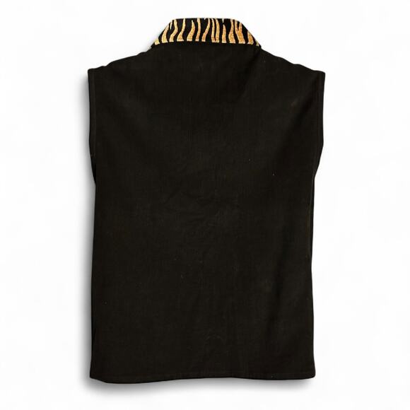 Y2K Carolina Colours Tiger Tapestry Vest Size L Safari Boho Animal Print Vest - Picture 7 of 7